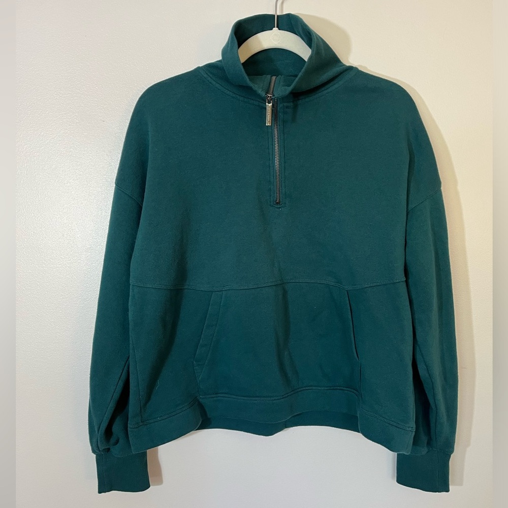 Gaiam Dark Teal Quarter Zip Sweatshirt Size L